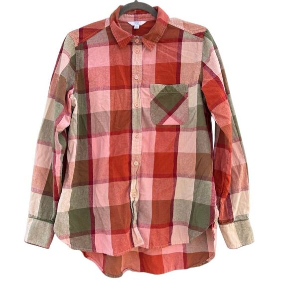 Time and Tru Women's Button Down Flannel Shirt Long Sleeve Top Size Small - Picture 4 of 7